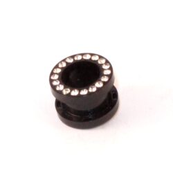 Acryl-Flesh-Tunnel schwarz mit Glitzer 12mm