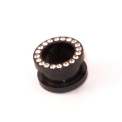 Acryl-Flesh-Tunnel schwarz mit Glitzer 14mm
