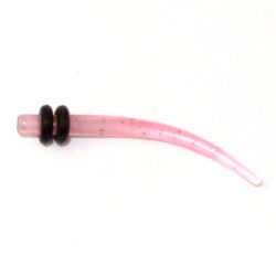 Acryl-Straight-Expander rosa-transparent mit Glitzer 3mm