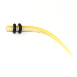 Acryl-Straight-Expander weiss-gelb-transparent 3mm