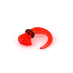 Acryl-Spiral-Expander transparent-rot-Skull 4mm
