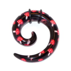 Acryl-Spiral-Expander mit Fliegenpilzmuster 8mm