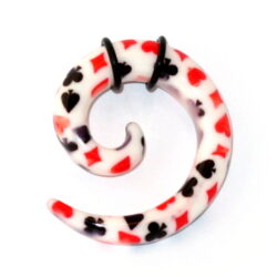 Acryl-Spiral-Expander mit Pokermuster 8mm