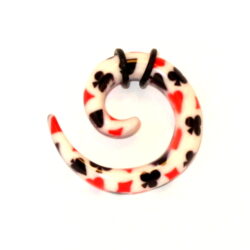 Acryl-Spiral-Expander mit Pokermuster 6mm