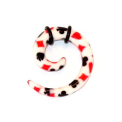 Acryl-Spiral-Expander mit Pokermuster 5mm