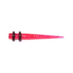 Acryl-Straight-Expander rosa-transparent mit Glitzer 4mm