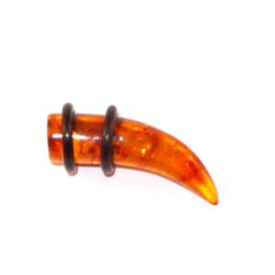 Acryl-Straight-Expander braun-transparent mit Glitzer 10mm