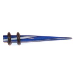Acryl-Straight-Expander258 schwarz-weiss-blau 4mm