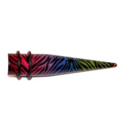 Acryl-Straight-Expander Zebra-bunt 12mm