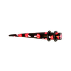 Acryl-Straight-Expander mit Fliegenpilzmuster 6mm