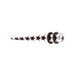 Acryl-Straight-Expander mit Sternmuster 6mm