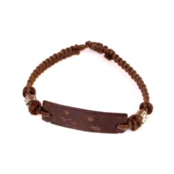 Arm-Schmuck 5 Armband aus Kokosnussholz & Baumwolle