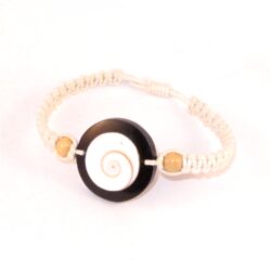 Arm-Schmuck 10 Armband aus Muschel & Baumwolle
