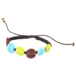 Arm-Schmuck 252 Armband aus Baumwolle & Steinperlen