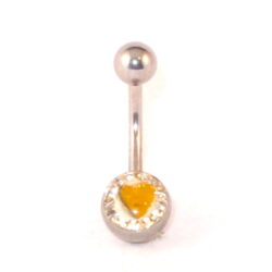 Bauchnabelbanane Herz weiss-gold
