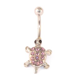 Bauchnabelbanane Turtle silber-rosa