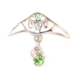 Bauchnabelbanane Tribal & Anhänger silber-hellgrün