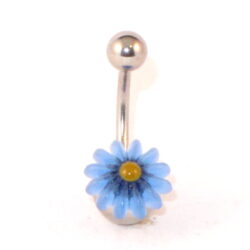 Bauchnabelbanane Acryl Blume2 hellblau-gelb