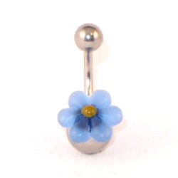 Bauchnabelbanane Acryl Blume3 hellblau-gelb