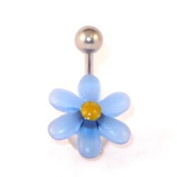 Bauchnabelbanane Acryl Blume4 hellblau-gelb