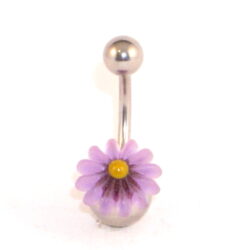 Bauchnabelbanane Acryl Blume2 violett-gelb