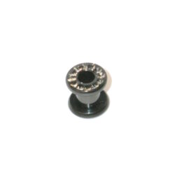 Black-Steel-Flesh-Tunnel mit Kristallsteinchen 6mm
