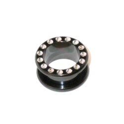 Black-Steel-Flesh-Tunnel mit Kristallsteinchen 14mm