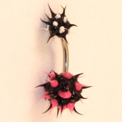 Bauchnabelbanane Silikon schwarz-pink