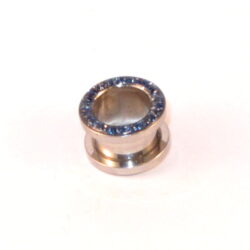 Chirurgenstahl-Flesh-Tunnel 25 blau mit Glitzer 12mm