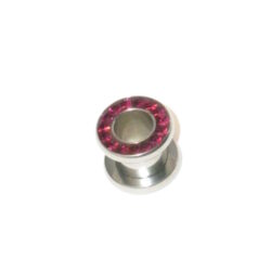 Chirurgenstahl-316L-Flesh-Tunnel mit Kristallsteinchen 8mm