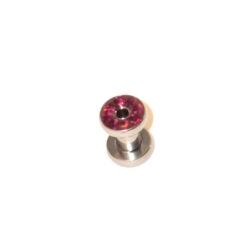 Chirurgenstahl-316L-Flesh-Tunnel mit Kristallsteinchen 4mm