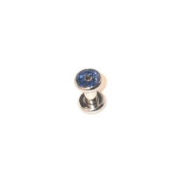 Chirurgenstahl-316L-Flesh-Tunnel mit Kristallsteinchen 3mm