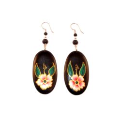 Ohrringe aus Holz Blume32 schwarz