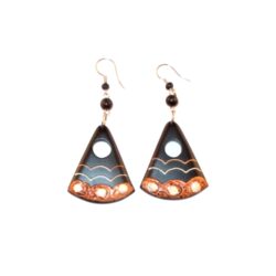 Ohrringe aus Holz Muster33 schwarz