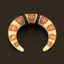 Acryl-Sichel-Expander Sichel mit Muster-weiss 8mm