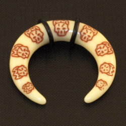 Acryl-Sichel-Expander Sichel mit Muster-weiss 10mm